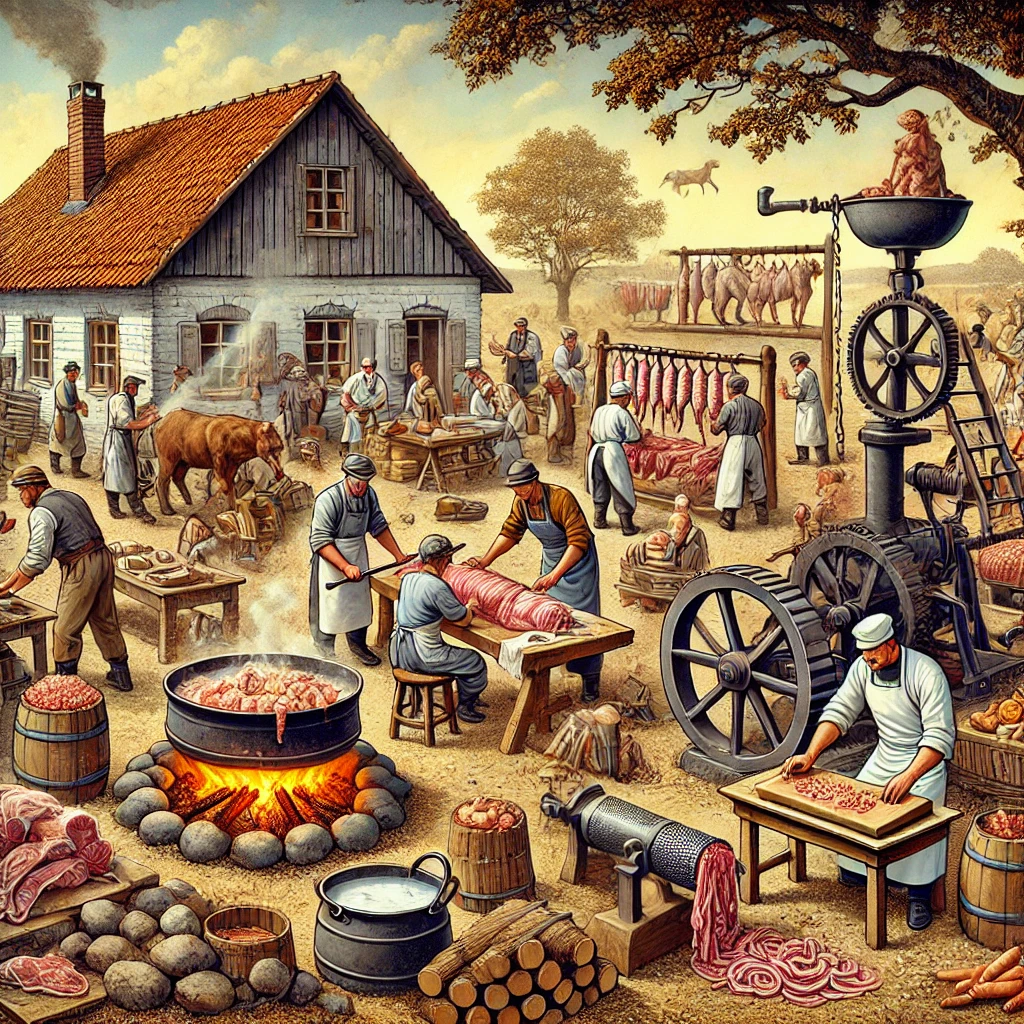 Butchering Day Illustration