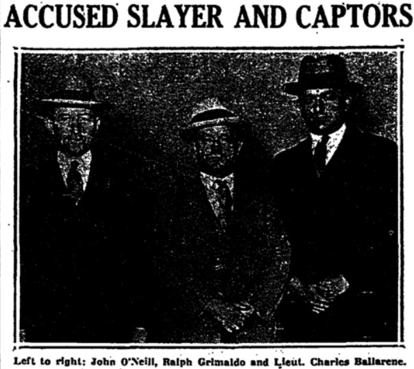 John O’Neill, Ralph Grimaldo, and Lieut. Charles Ballarene, left to right.