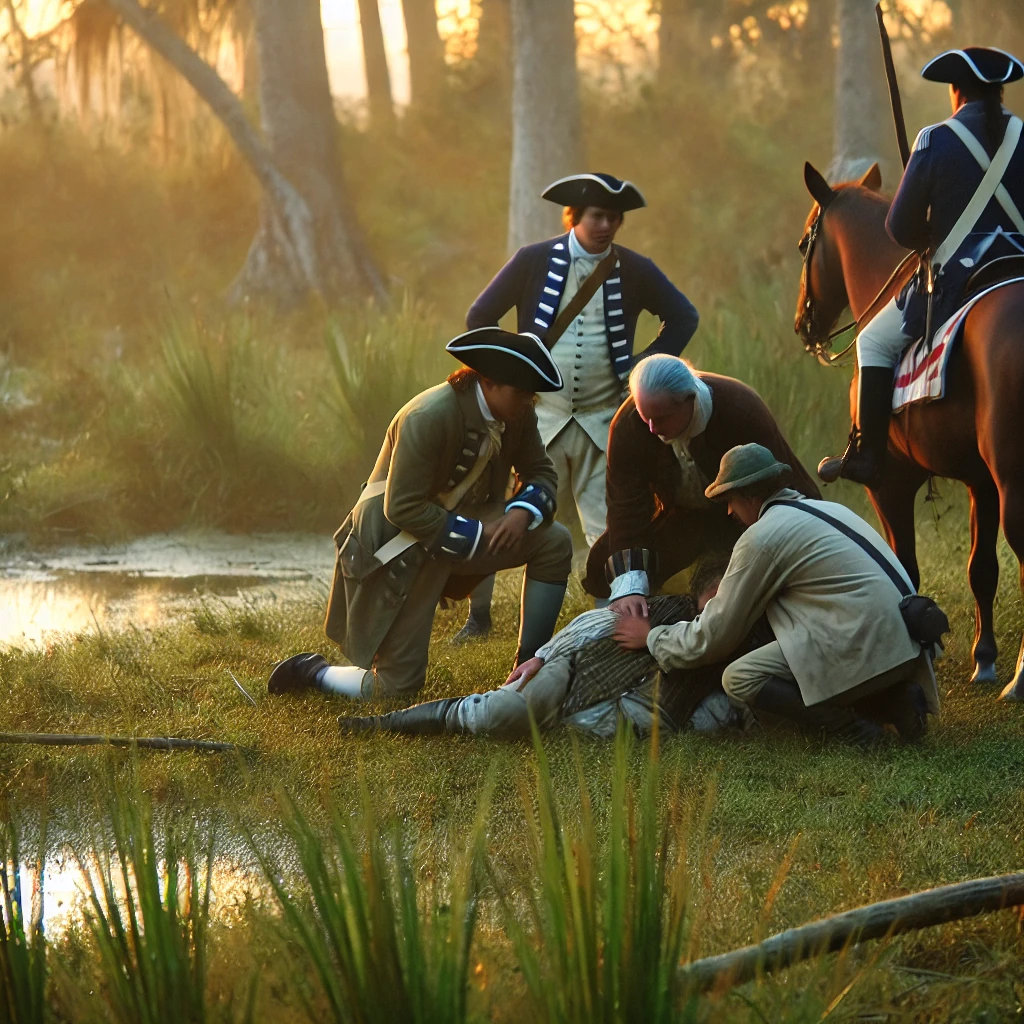 The search party finds the wounded man